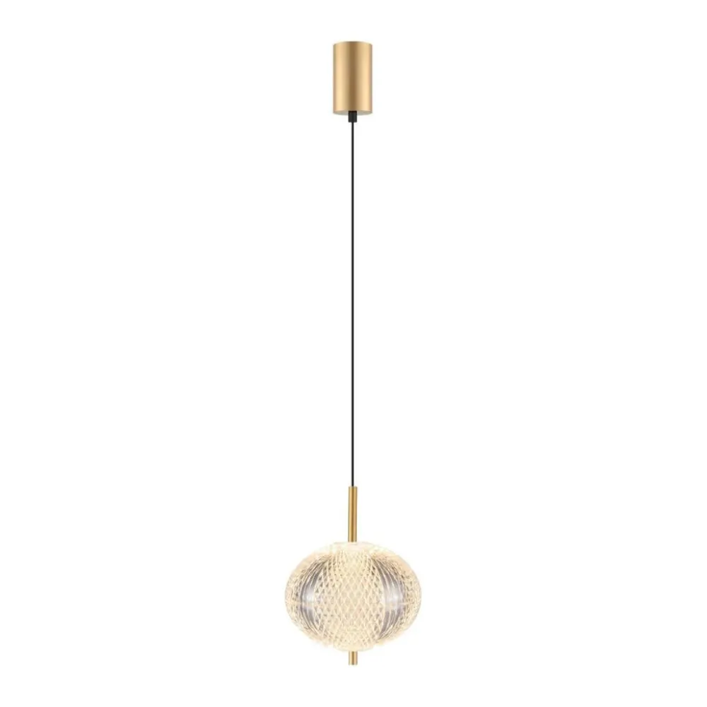 Lampade A Sospensione-Selezionato da Mazzolaluce Lampada a sospensione contemporanea vetro decorato led cct dimmerabile oro