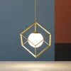 Lampade A Sospensione-Perenz Illuminazione Lampada a sospensione cube oro 15cm opaco
