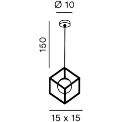 Lampade A Sospensione-Perenz Illuminazione Lampada a sospensione cube oro 15cm opaco