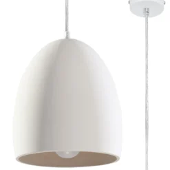 Lampade A Sospensione-Selezionato da Mazzolaluce Lampada a sospensione cupola gesso bianco