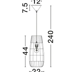 Lampade A Sospensione-Selezionato da Mazzolaluce Lampada a sospensione cupola in rattan naturale 22 cm