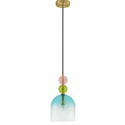Lampade A Sospensione-Selezionato da Mazzolaluce Lampada a sospensione da comodino per camera da letto vetro bul verde rosa