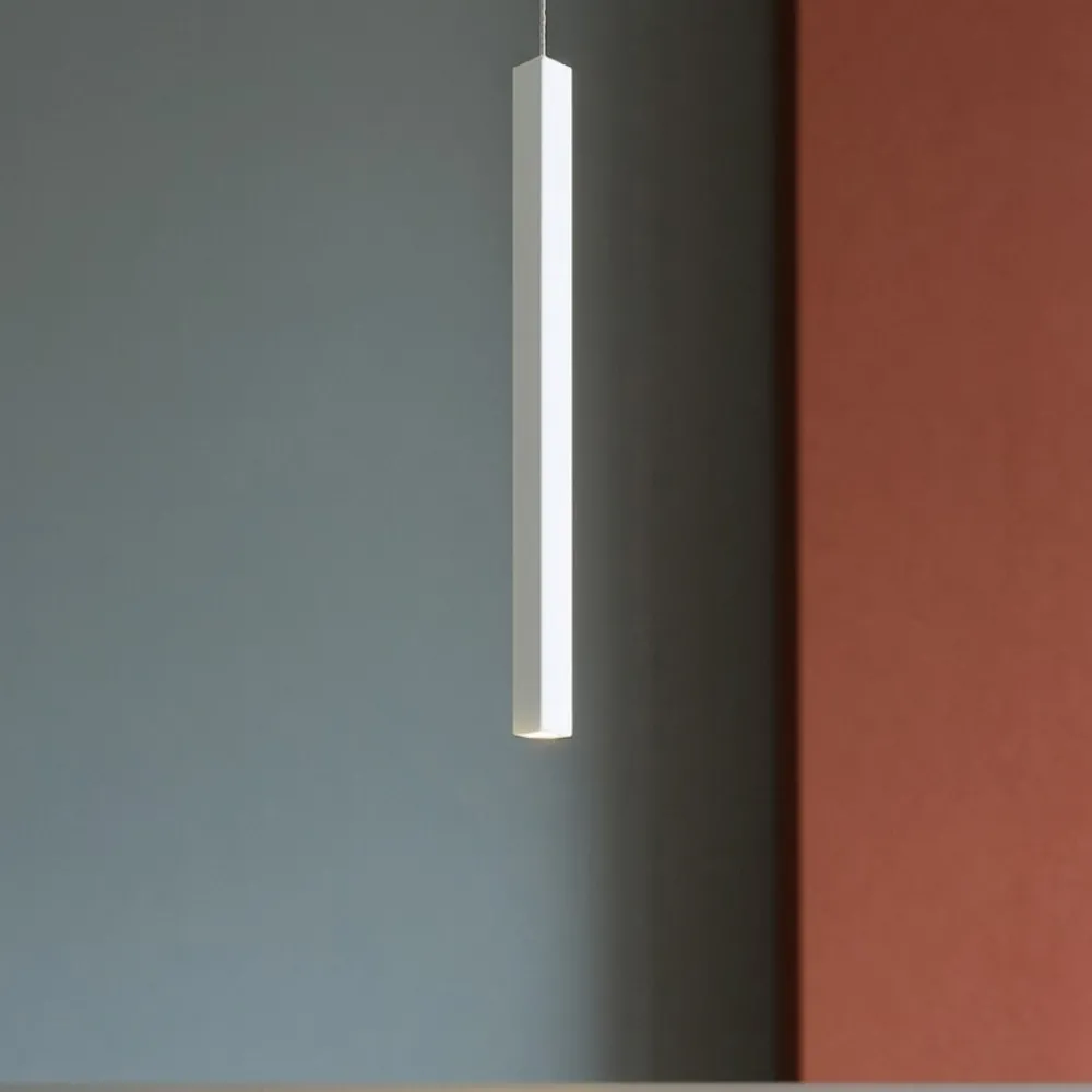 Lampade A Sospensione-Affralux Lampada a sospensione da comodino squadrata bianca led 3w 3000k