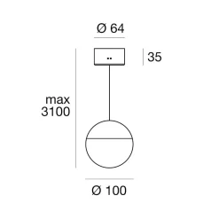 Lampade A Sospensione-Linea Light Lampada a sospensione da comodino sfera oro led 3000k
