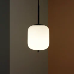 Lampade A Sospensione-Selezionato da Mazzolaluce Lampada a sospensione da comodino vetro bianco nera