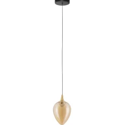 Lampade A Sospensione-Selezionato da Mazzolaluce Lampada a sospensione da cucina moderna in vetro ambrato led 3000k