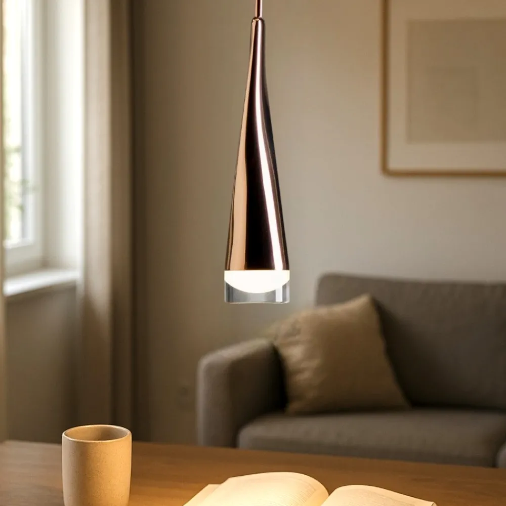 Lampade A Sospensione-Vivida International Lampada a sospensione design moderna oro rosa twist vivida led 5w 3000k fp
