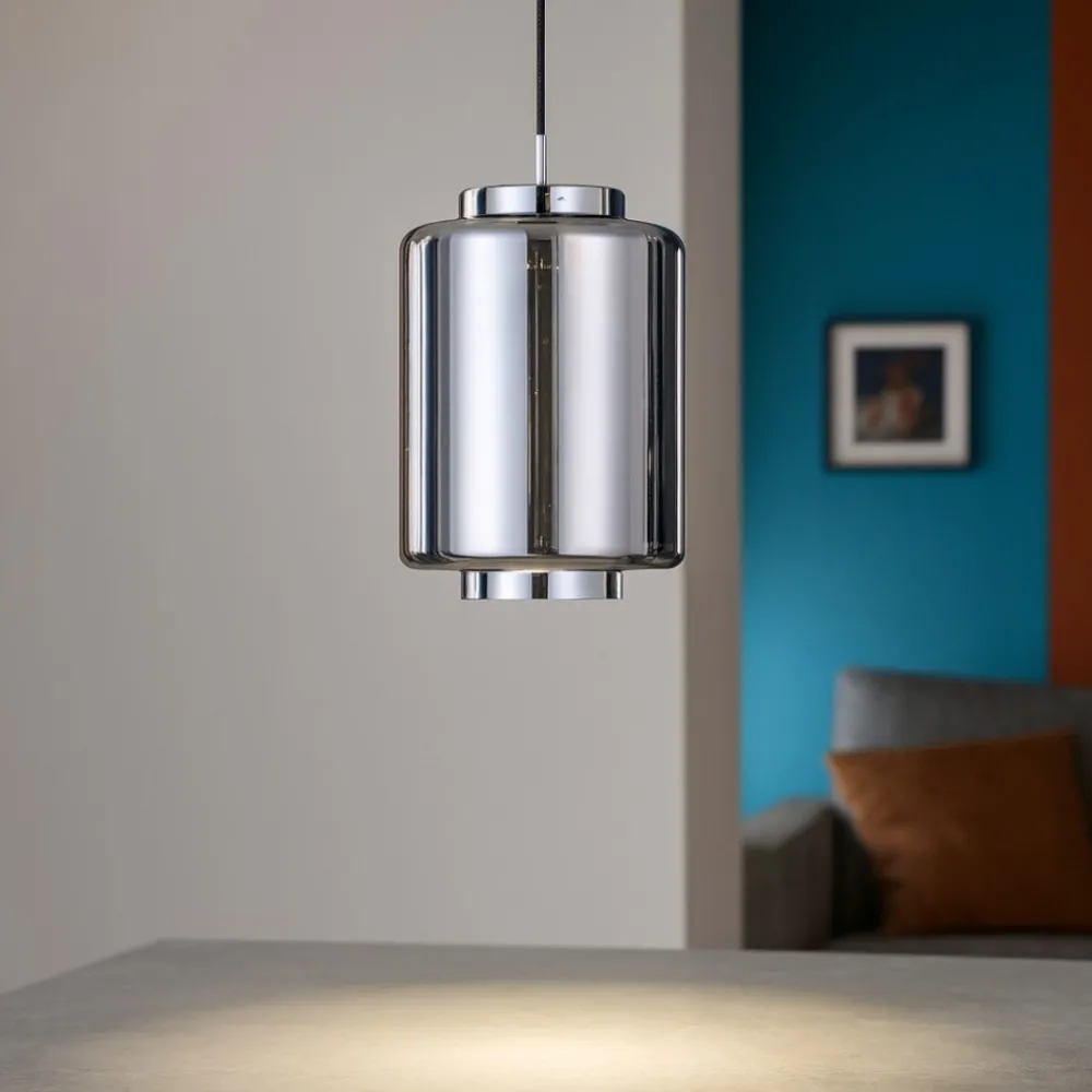 Lampade A Sospensione-Selezionato da Mazzolaluce Lampada a sospensione design vetro cromo grafite