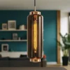 Lampade A Sospensione-Selezionato da Mazzolaluce Lampada a sospensione design moderno cilindro vetro rame