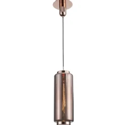 Lampade A Sospensione-Selezionato da Mazzolaluce Lampada a sospensione design moderno cilindro vetro rame