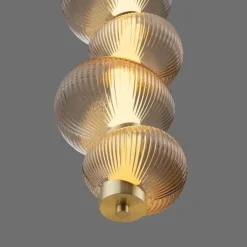 Lampade A Sospensione-Selezionato da Mazzolaluce Lampada a sospensione design moderno vetro decorato ambra