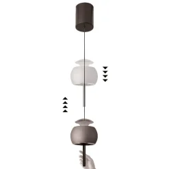 Lampade A Sospensione-Selezionato da Mazzolaluce Lampada a sospensione design moderna vetro cromo nero led 3000k