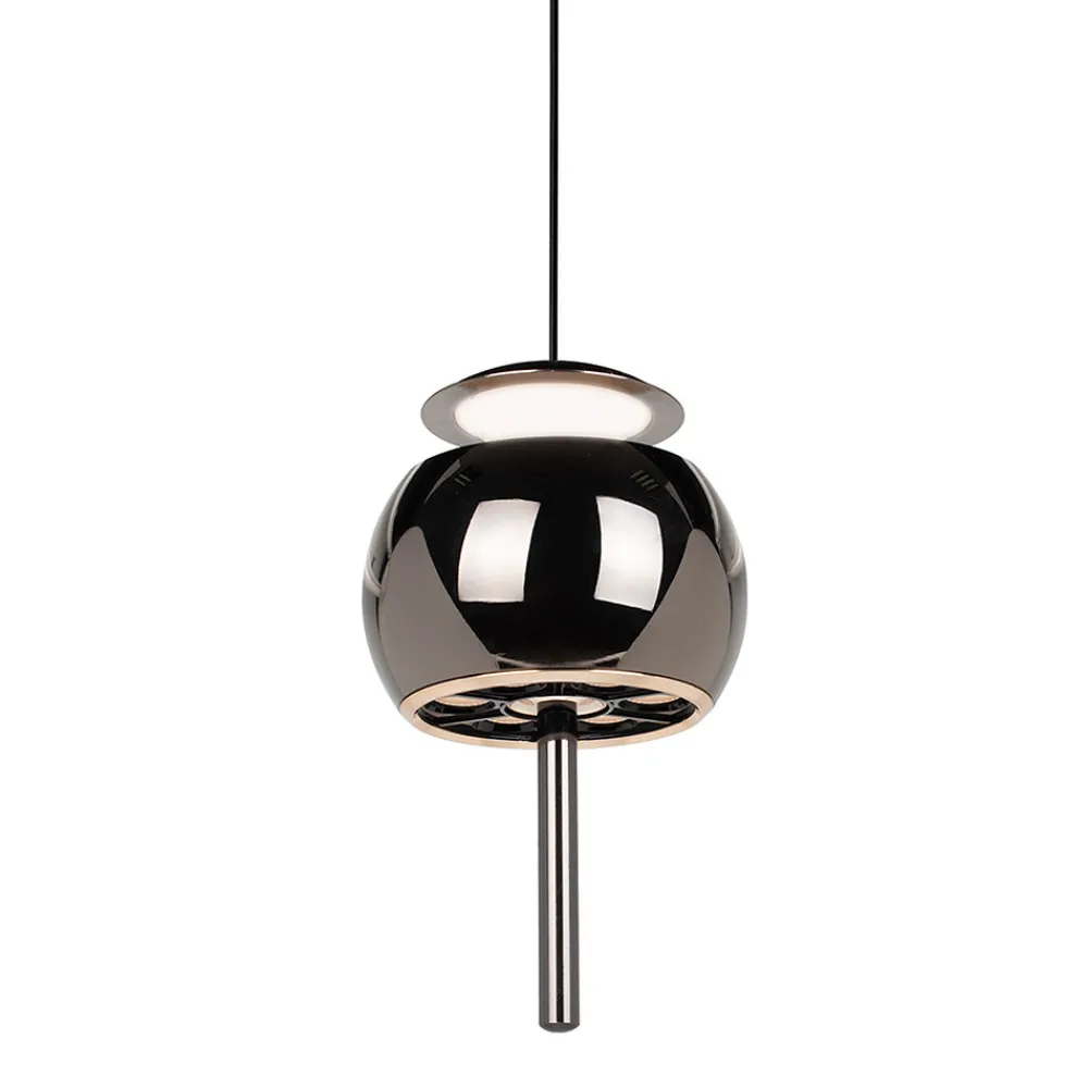 Lampade A Sospensione-Selezionato da Mazzolaluce Lampada a sospensione design moderna vetro cromo nero led 3000k