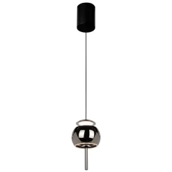 Lampade A Sospensione-Selezionato da Mazzolaluce Lampada a sospensione design moderna vetro cromo nero led 3000k