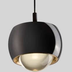 Lampade A Sospensione-Selezionato da Mazzolaluce Lampada a sospensione design moderna sfera cromo scuro