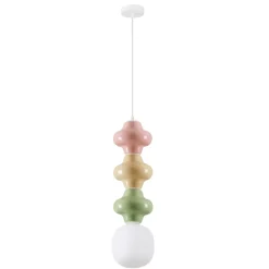 Lampade A Sospensione-Selezionato da Mazzolaluce Lampada a sospensione di ceramica rosa giallo verde per cucina moderna