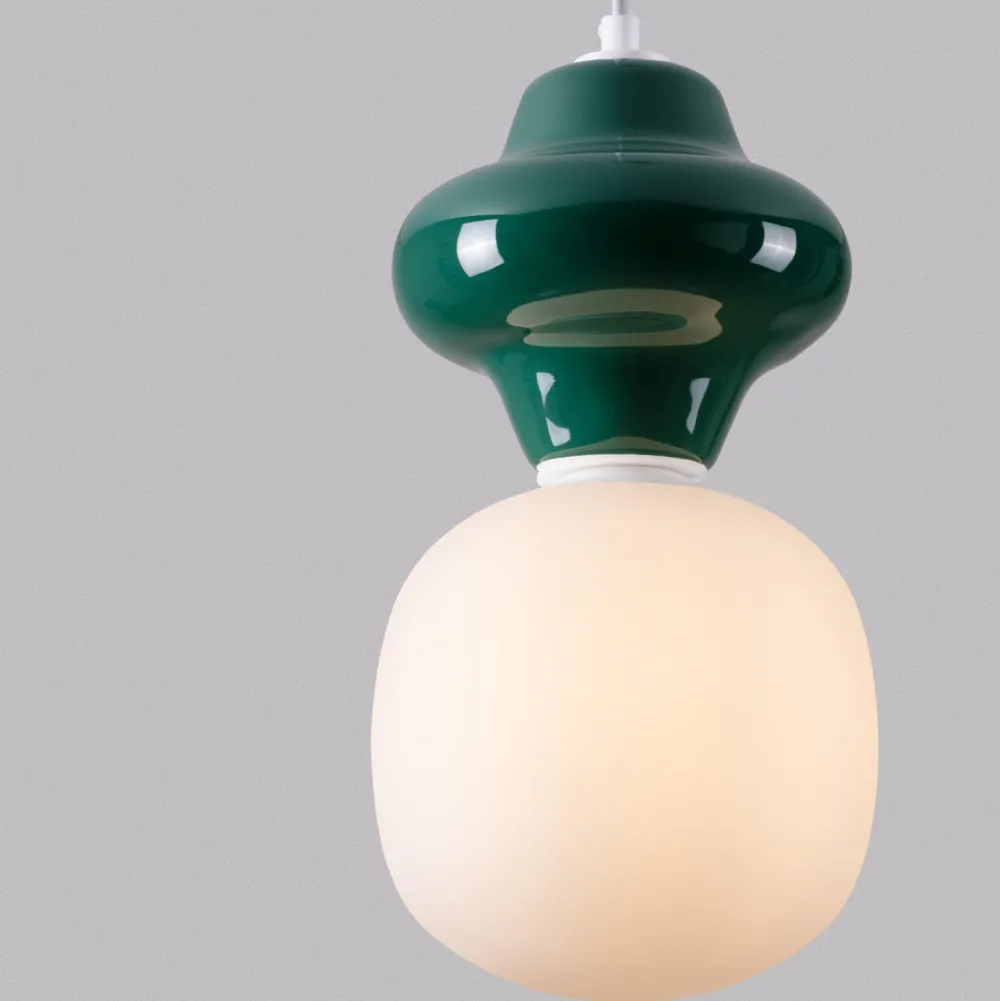 Lampade A Sospensione-Selezionato da Mazzolaluce Lampada a sospensione di ceramica verde design moderna