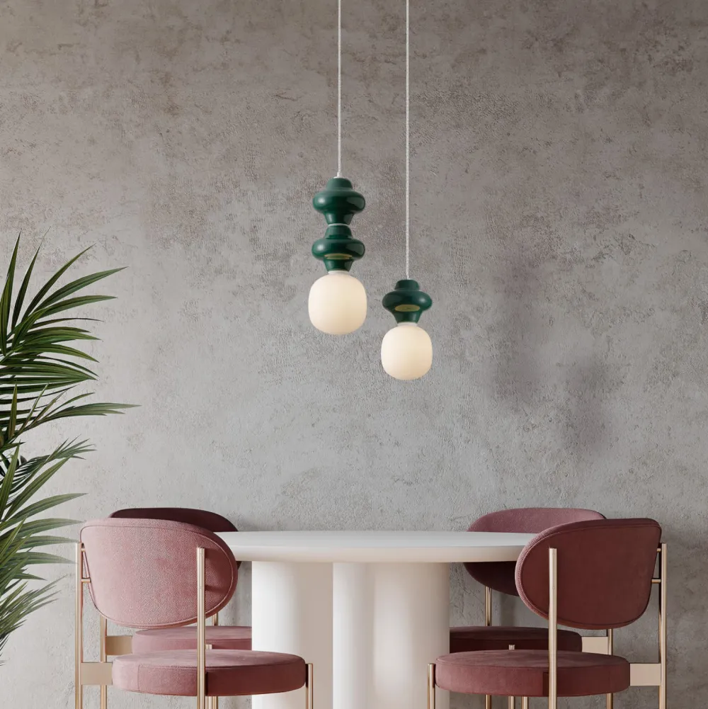 Lampade A Sospensione-Selezionato da Mazzolaluce Lampada a sospensione di ceramica verde design moderna