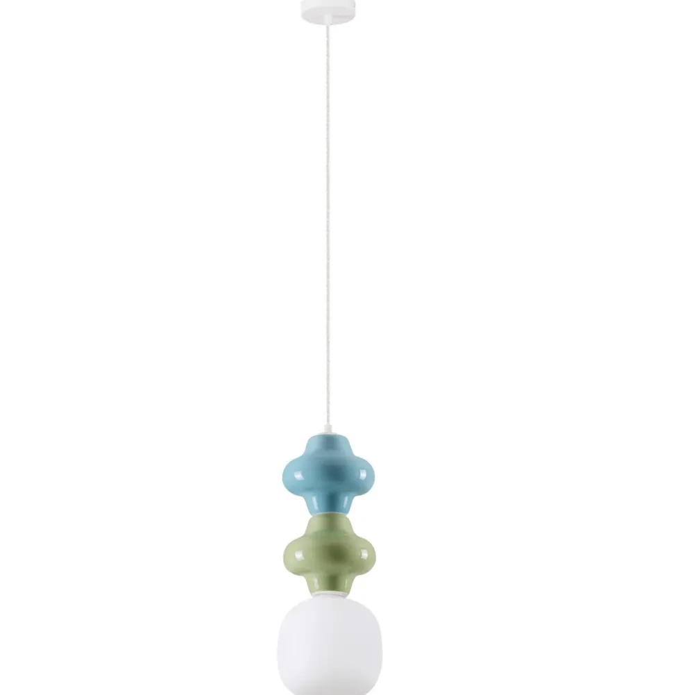 Lampade A Sospensione-Selezionato da Mazzolaluce Lampada a sospensione di ceramica verde celeste pastello moderna