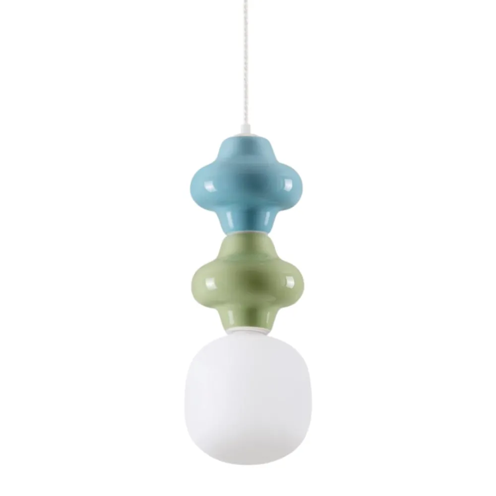 Lampade A Sospensione-Selezionato da Mazzolaluce Lampada a sospensione di ceramica verde celeste pastello moderna