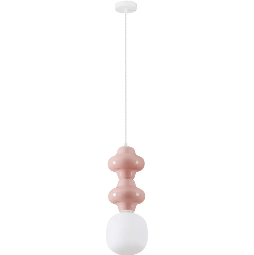 Lampade A Sospensione-Selezionato da Mazzolaluce Lampada a sospensione di ceramica rosa pastello moderna