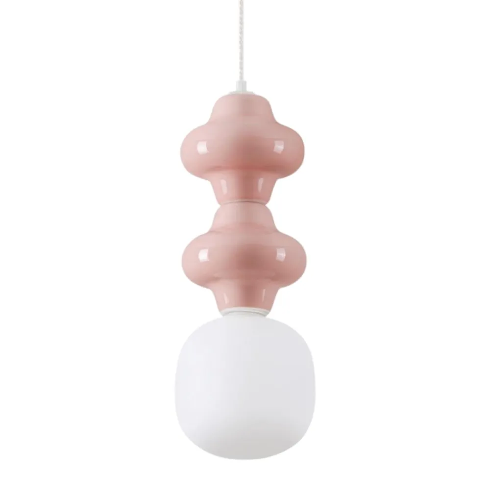Lampade A Sospensione-Selezionato da Mazzolaluce Lampada a sospensione di ceramica rosa pastello moderna