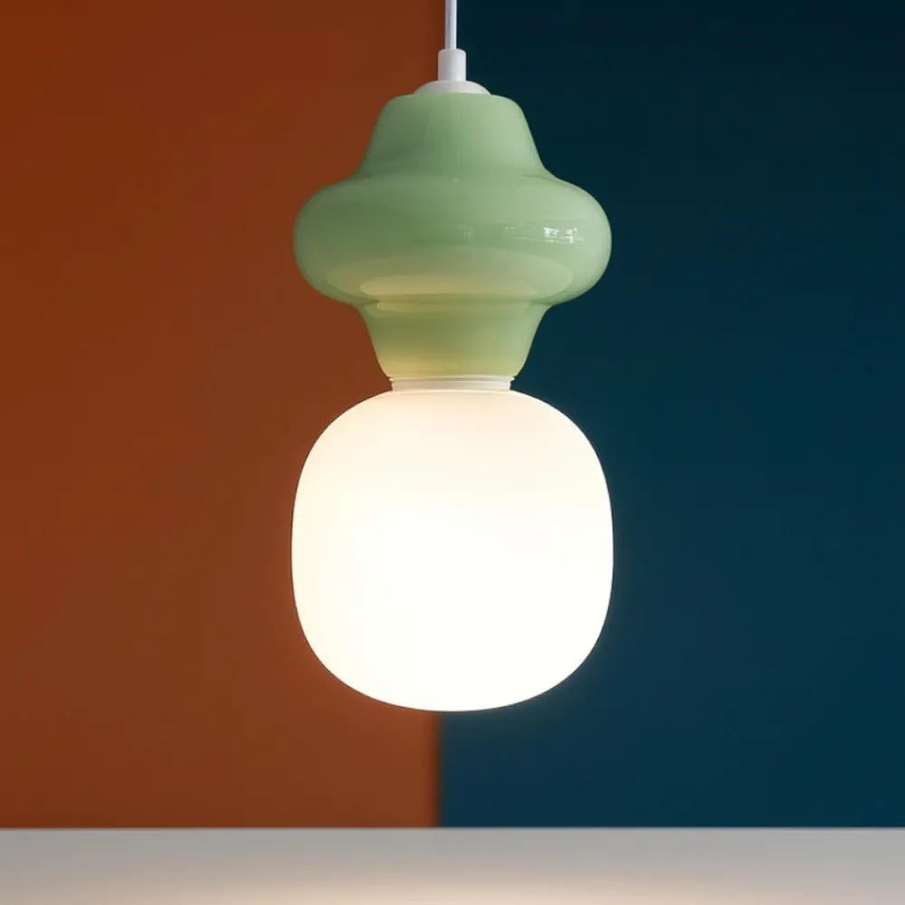 Lampade A Sospensione-Selezionato da Mazzolaluce Lampada a sospensione di ceramica verde pastello moderna