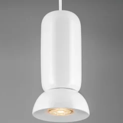 Lampade A Sospensione-Selezionato da Mazzolaluce Lampada a sospensione di ceramica bianca lucida moderna per comodini