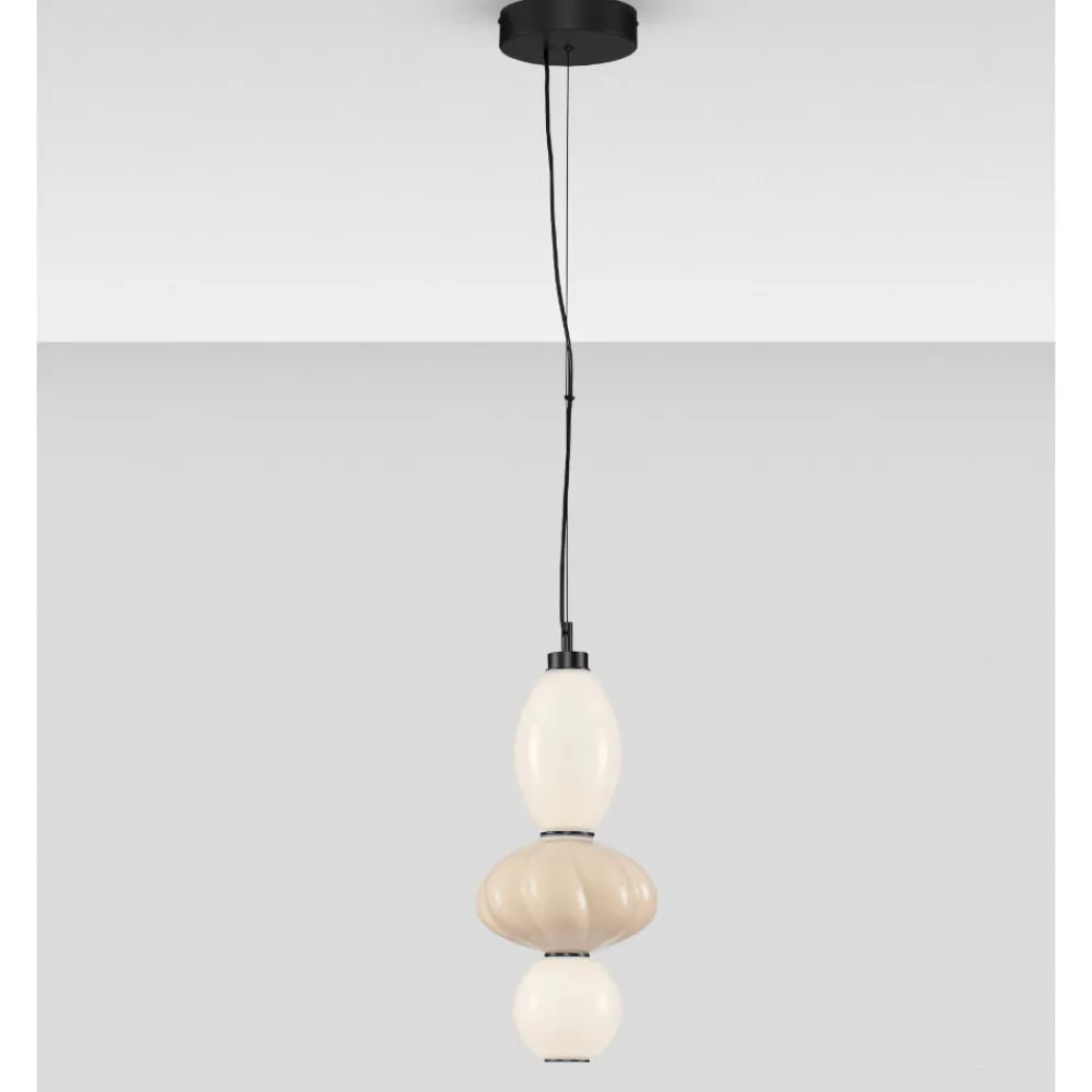 Lampade A Sospensione-Selezionato da Mazzolaluce Lampada a sospensione di ceramica beige vetro led 3000k
