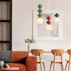 Lampade A Sospensione-Selezionato da Mazzolaluce Lampada a sospensione di ceramica design moderna rosso pastello