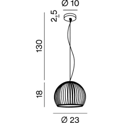 Lampade A Sospensione-Perenz Illuminazione Lampada a sospensione di gesso bianco verniciabile minea perenz