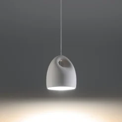 Lampade A Sospensione-Selezionato da Mazzolaluce Lampada a sospensione di gesso bianca per penisola