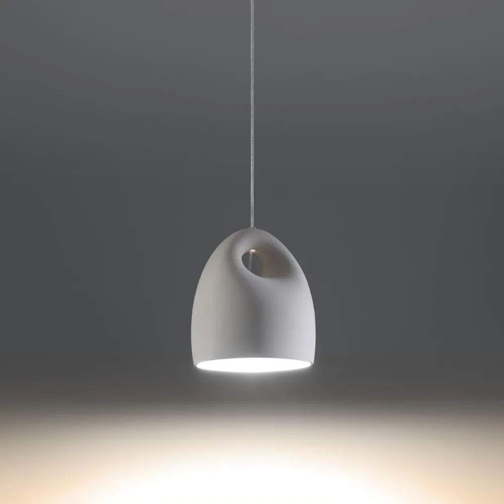 Lampade A Sospensione-Selezionato da Mazzolaluce Lampada a sospensione di gesso bianca per penisola