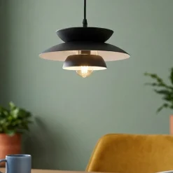 Lampade A Sospensione-Selezionato da Mazzolaluce Lampada a sospensione di metallo design nera per isola penisola