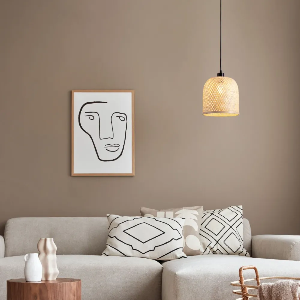Lampade A Sospensione-Selezionato da Mazzolaluce Lampada a sospensione di rattan bamboo naturale 23 cm