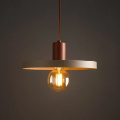Lampade A Sospensione-Selezionato da Mazzolaluce Lampada a sospensione disco 30 cm di metallo sabbia mattone