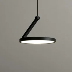 Lampade A Sospensione-Selezionato da Mazzolaluce Lampada a sospensione disco nero design moderna led 14w 3000k
