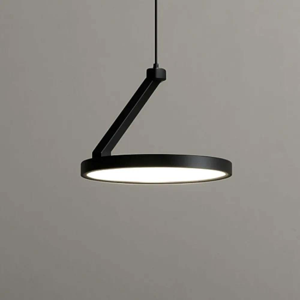 Lampade A Sospensione-Selezionato da Mazzolaluce Lampada a sospensione disco nero design moderna led 14w 3000k