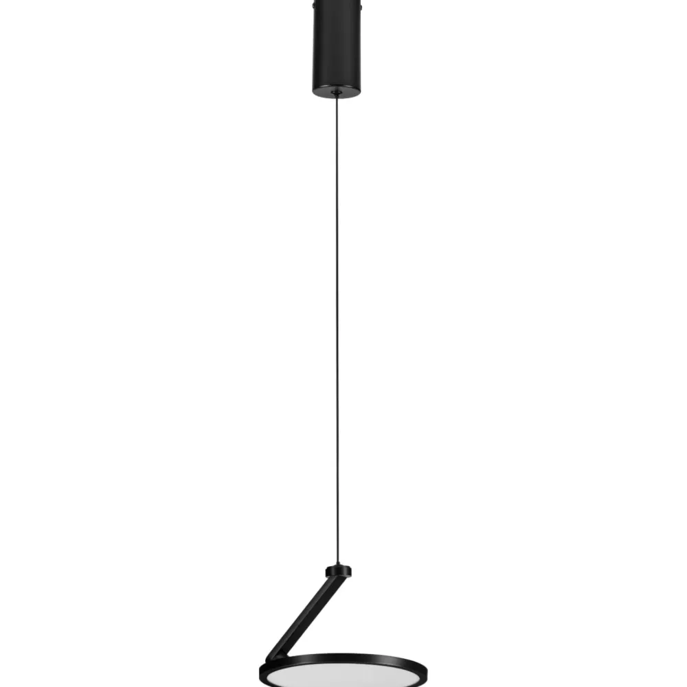 Lampade A Sospensione-Selezionato da Mazzolaluce Lampada a sospensione disco nero design moderna led 14w 3000k