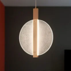 Lampade A Sospensione-Ondaluce Lampada a sospensione disco trasparente juis led 20w 3000k