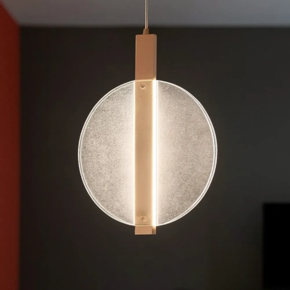 Lampade A Sospensione-Ondaluce Lampada a sospensione disco trasparente juis led 20w 3000k
