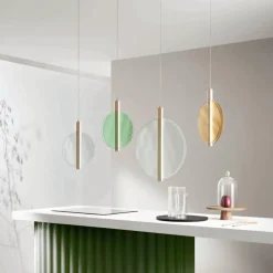Lampade A Sospensione-Ondaluce Lampada a sospensione disco trasparente juis led 20w 3000k