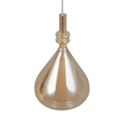 Lampade A Sospensione-Selezionato da Mazzolaluce Lampada a sospensione di vetro ambra trasparente moderna