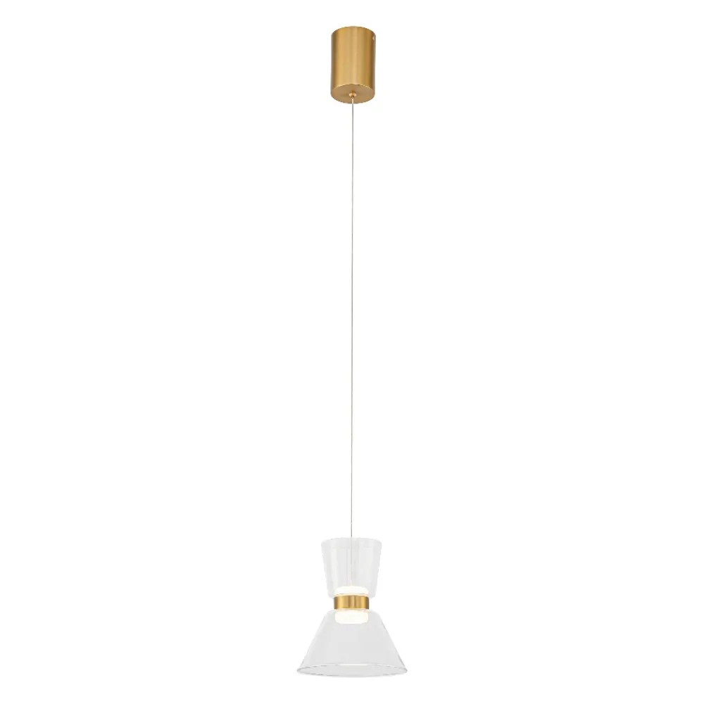 Lampade A Sospensione-Selezionato da Mazzolaluce Lampada a sospensione di vetro led 3000k oro luce biemissione