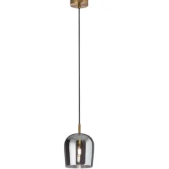 Lampade A Sospensione-Perenz Illuminazione Lampada a sospensione di vetro fume specchiato per isola coro perenz