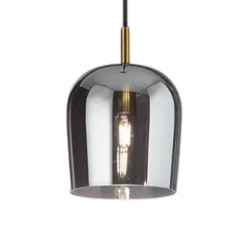 Lampade A Sospensione-Perenz Illuminazione Lampada a sospensione di vetro fume specchiato per isola coro perenz