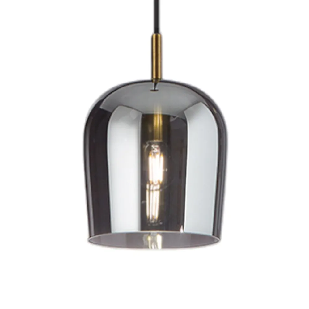 Lampade A Sospensione-Perenz Illuminazione Lampada a sospensione di vetro fume specchiato per isola coro perenz