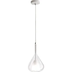 Lampade A Sospensione-Fabas Luce Lampada a sospensione di vetro trasparente lila