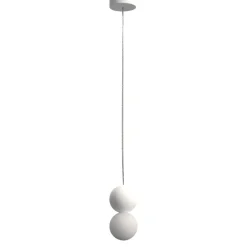 Lampade A Sospensione-Selezionato da Mazzolaluce Lampada a sospensione doppia sfera gesso vetro bianca