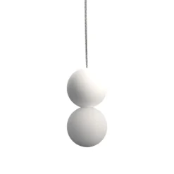 Lampade A Sospensione-Selezionato da Mazzolaluce Lampada a sospensione doppia sfera gesso vetro bianca
